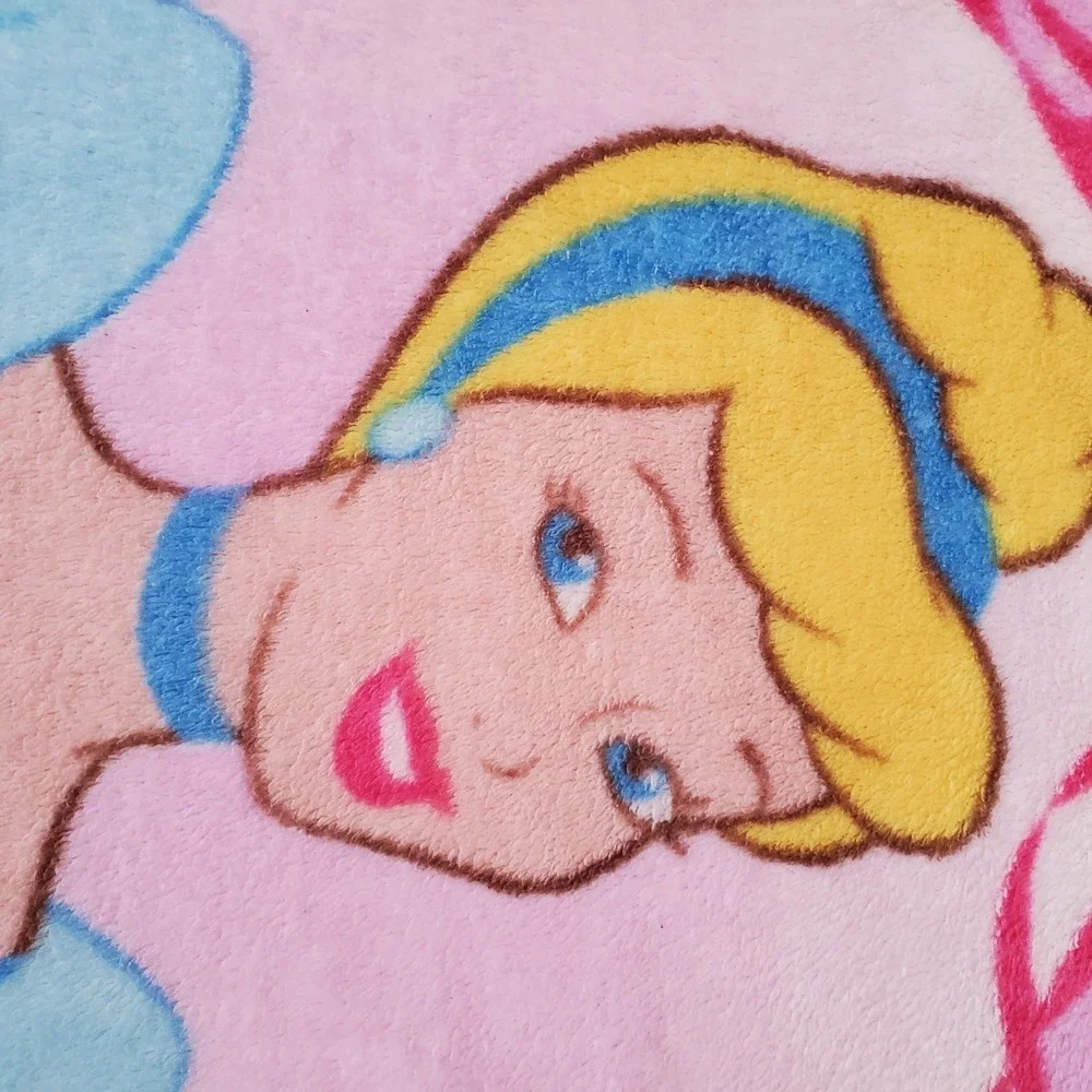 Disney Pink Cinderella‎ Princess Baby Toddler Plush Blanket Vintage